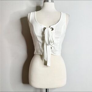 Intimately Free People Lace Up Cropped Tank White XS